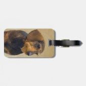 Dachshund (Wirehaire) schilderende oorspronkelijke Bagagelabel (Achterkant horizontaal)