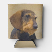 Dachshund (Wirehaire) schilderende oorspronkelijke Blikjeskoeler (Voorkant)