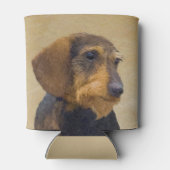 Dachshund (Wirehaire) schilderende oorspronkelijke Blikjeskoeler (Achterkant)