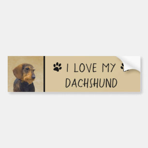 Dachshund (Wirehaire) schilderende oorspronkelijke Bumpersticker