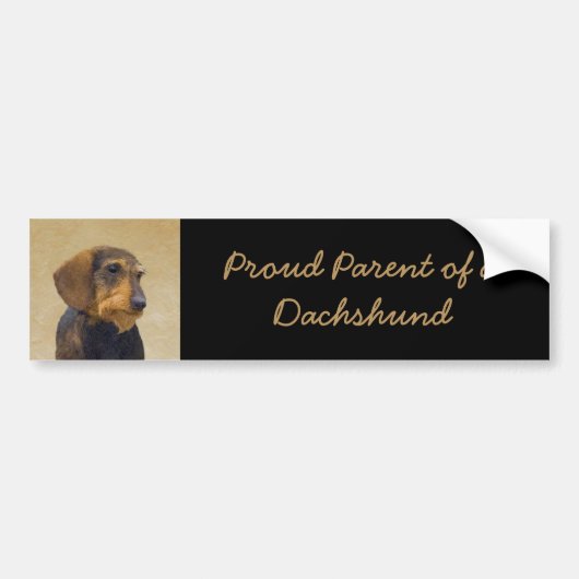 Dachshund (Wirehaire) schilderende oorspronkelijke Bumpersticker (Voorkant)