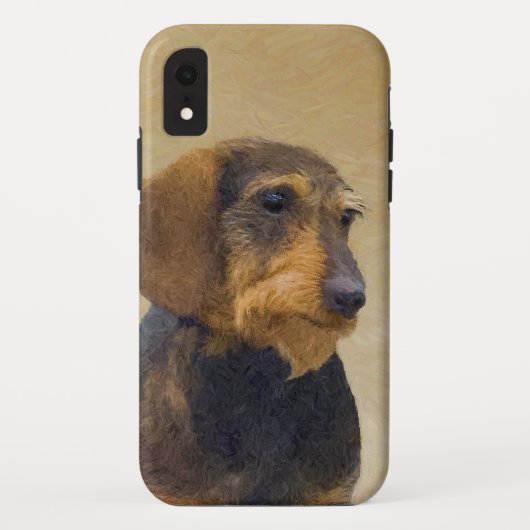 Dachshund (Wirehaire) schilderende oorspronkelijke Case-Mate iPhone Case (Achterkant)