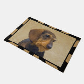 Dachshund (Wirehaire) schilderende oorspronkelijke Deurmat (Schuin)