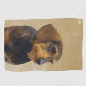 Dachshund (Wirehaire) schilderende oorspronkelijke Golfhanddoek (Horizontaal)