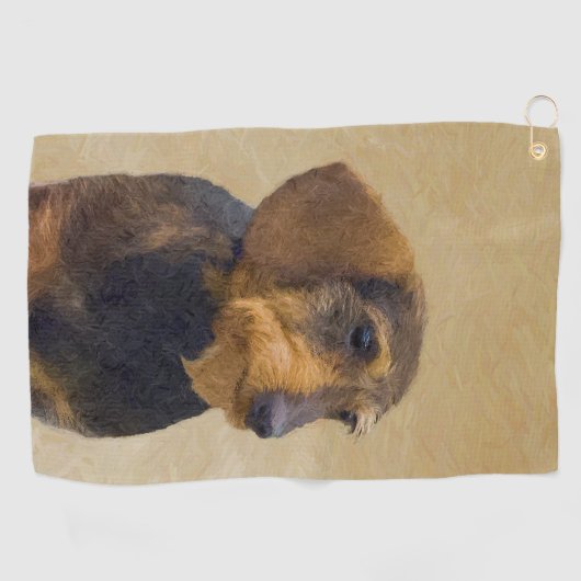 Dachshund (Wirehaire) schilderende oorspronkelijke Golfhanddoek (Horizontaal)