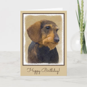 Dachshund (Wirehaire) schilderende oorspronkelijke Kaart