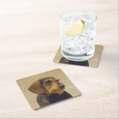 Dachshund (Wirehaire) schilderende oorspronkelijke Kartonnen Onderzetters (Insitu)