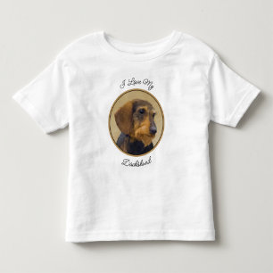 Dachshund (Wirehaire) schilderende oorspronkelijke Kinder Shirts