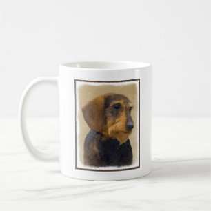 Dachshund (Wirehaire) schilderende oorspronkelijke Koffiemok