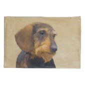 Dachshund (Wirehaire) schilderende oorspronkelijke Kussensloop (Achterkant)