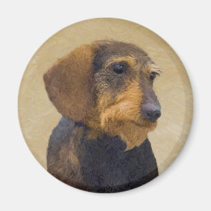 Dachshund (Wirehaire) schilderende oorspronkelijke Magneet