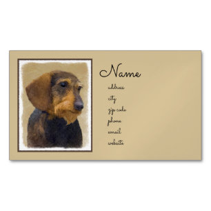 Dachshund (Wirehaire) schilderende oorspronkelijke Magnetisch Visitekaartje