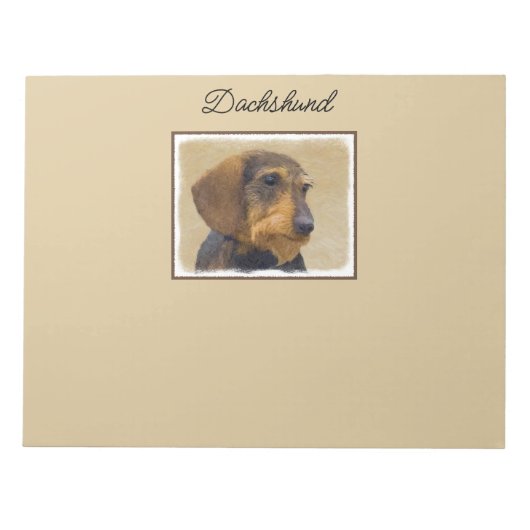 Dachshund (Wirehaire) schilderende oorspronkelijke Notitieblok (Voorkant)