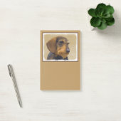 Dachshund (Wirehaire) schilderende oorspronkelijke Post-it® Notes (Kantoor)