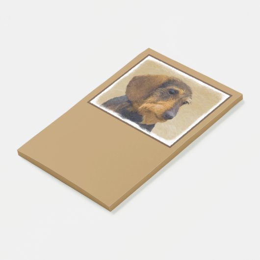 Dachshund (Wirehaire) schilderende oorspronkelijke Post-it® Notes (Schuin)