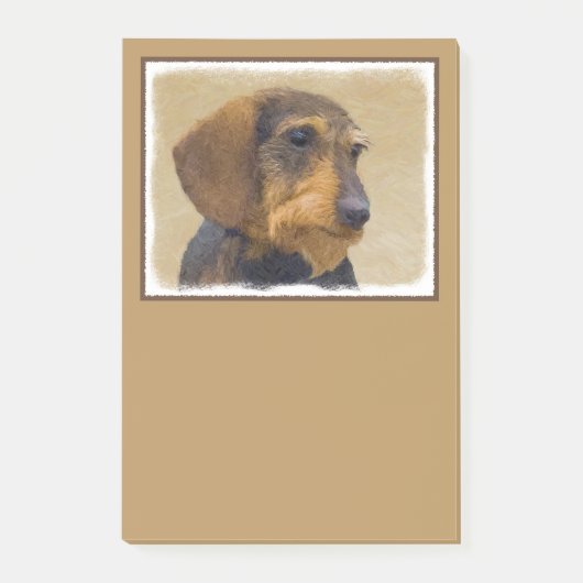 Dachshund (Wirehaire) schilderende oorspronkelijke Post-it® Notes (Voorkant)