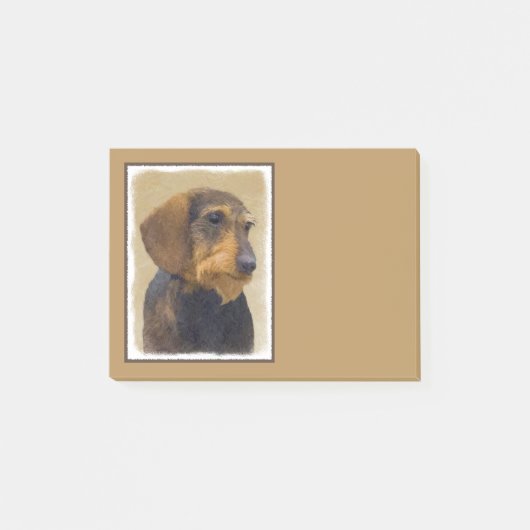 Dachshund (Wirehaire) schilderende oorspronkelijke Post-it® Notes (Voorkant)