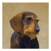 Dachshund (Wirehaire) schilderende oorspronkelijke Poster (Voorkant)