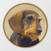 Dachshund (Wirehaire) schilderende oorspronkelijke Raamsticker (Vel)