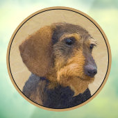 Dachshund (Wirehaire) schilderende oorspronkelijke Raamsticker (Vel 3)