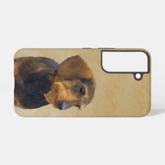 Dachshund (Wirehaire) schilderende oorspronkelijke Samsung Galaxy Hoesje (Achterkant horizontaal)