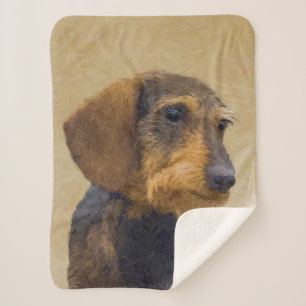 Dachshund (Wirehaire) schilderende oorspronkelijke Sherpa Deken