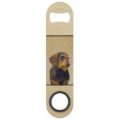 Dachshund (Wirehaire) schilderende oorspronkelijke Speed Flessenopener (Voorkant)