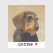 Dachshund (Wirehaire) schilderende oorspronkelijke Sticker (Vel)