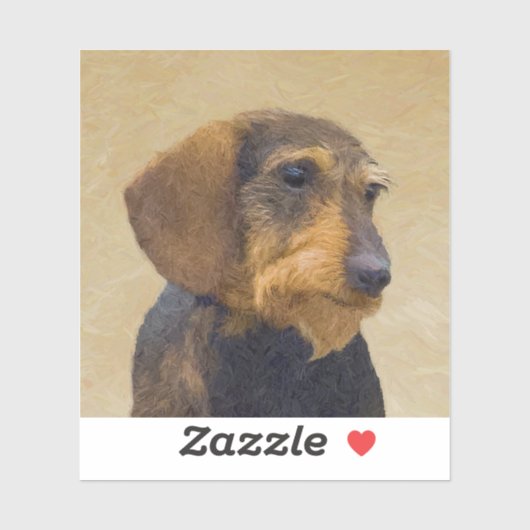 Dachshund (Wirehaire) schilderende oorspronkelijke Sticker (Vel)