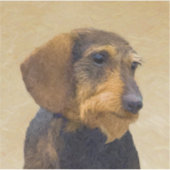 Dachshund (Wirehaire) schilderende oorspronkelijke Sticker (Voorkant)