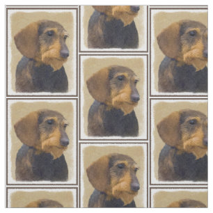 Dachshund (Wirehaire) schilderende oorspronkelijke Stof