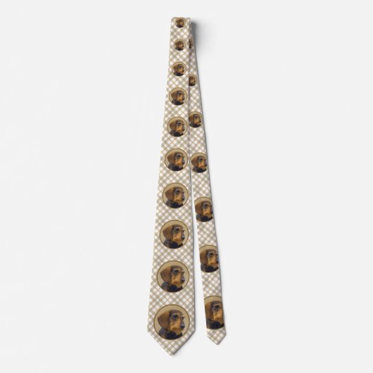 Dachshund (Wirehaire) schilderende oorspronkelijke Stropdas (Voorkant)