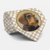 Dachshund (Wirehaire) schilderende oorspronkelijke Stropdas (Opgerold)