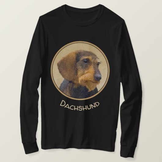 Dachshund (Wirehaire) schilderende oorspronkelijke T-shirt (Design voorkant)
