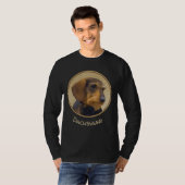 Dachshund (Wirehaire) schilderende oorspronkelijke T-shirt (Voorkant volledig)