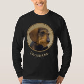 Dachshund (Wirehaire) schilderende oorspronkelijke T-shirt (Voorkant)