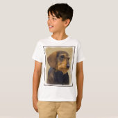 Dachshund (Wirehaire) schilderende oorspronkelijke T-shirt (Voorkant volledig)