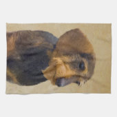 Dachshund (Wirehaire) schilderende oorspronkelijke Theedoek (Horizontaal)