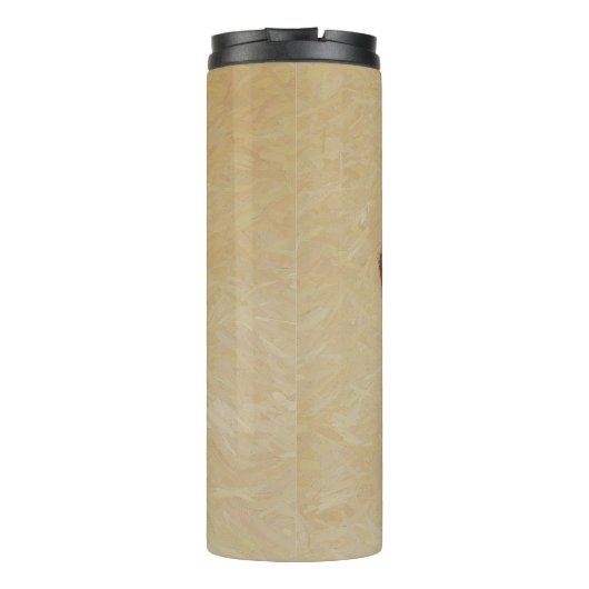 Dachshund (Wirehaire) schilderende oorspronkelijke Thermosbeker (Achterkant)