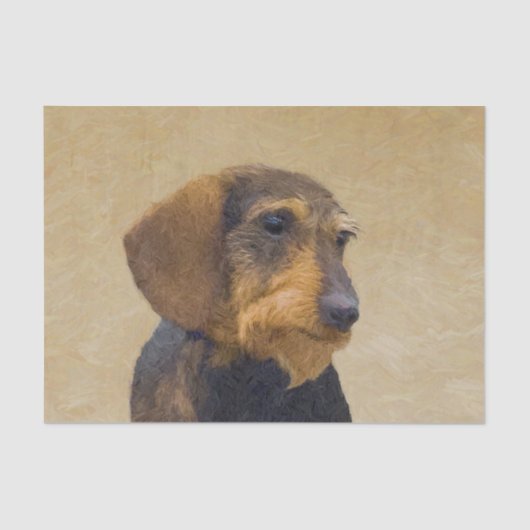 Dachshund (Wirehaire) schilderende oorspronkelijke Tissuepapier (Voorkant)