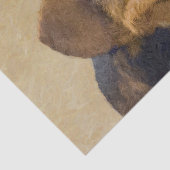Dachshund (Wirehaire) schilderende oorspronkelijke Tissuepapier (Detail)
