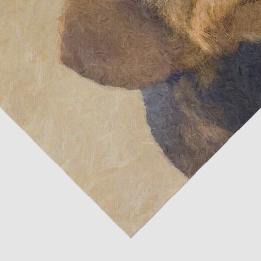 Dachshund (Wirehaire) schilderende oorspronkelijke Tissuepapier (Detail)