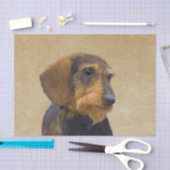 Dachshund (Wirehaire) schilderende oorspronkelijke Tissuepapier (Craft)