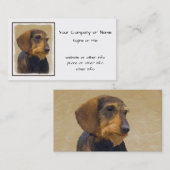 Dachshund (Wirehaire) schilderende oorspronkelijke Visitekaartje (Voorkant / Achterkant)