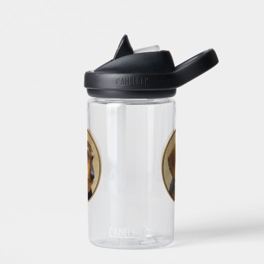 Dachshund (Wirehaire) schilderende oorspronkelijke Waterfles (Links)