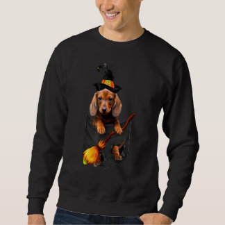 Dachshund Witch Pocket Halloween Dog Trui