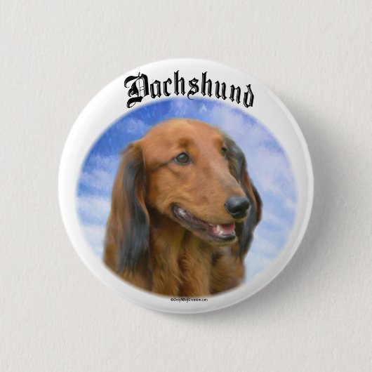 Dachshund Wolken Ronde Button 5,7 Cm (Voorkant)