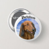 Dachshund Wolken Ronde Button 5,7 Cm (Voorkant /achterkant)