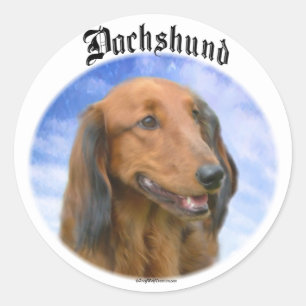 Dachshund Wolken Ronde Sticker