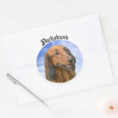 Dachshund Wolken Ronde Sticker (Envelop)